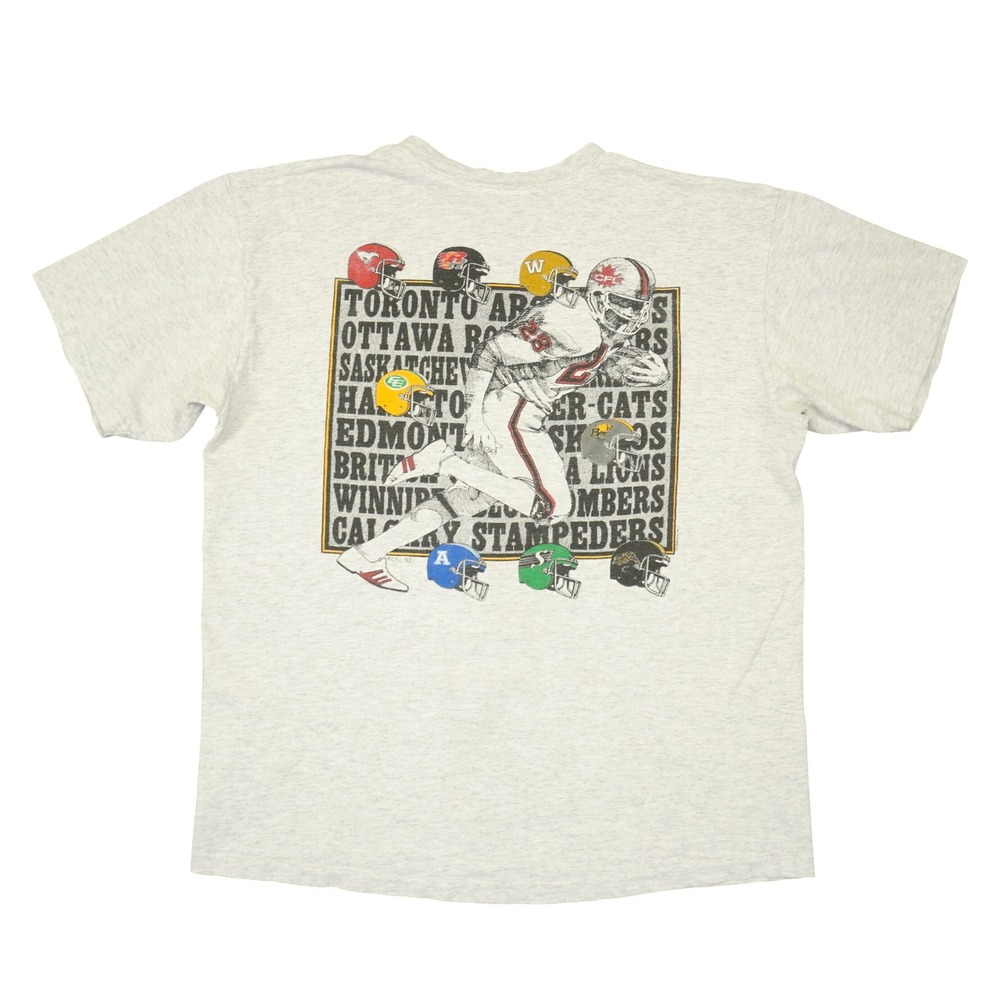 Vintage 1992 CFL Canadian Football League Centenary T-Shirt Delta XL USA